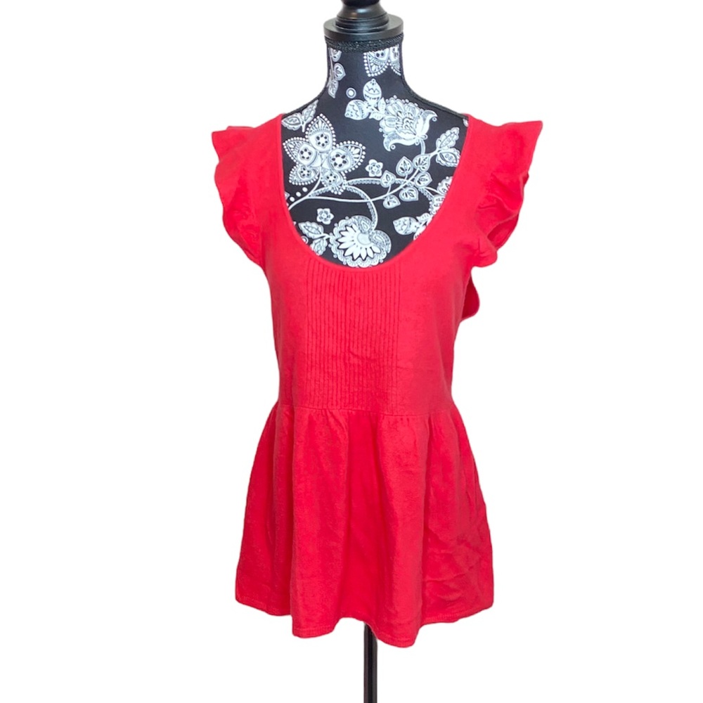 Free People Lambswool Angora Flutter Sleeve Sweater Tunic Top Size M
